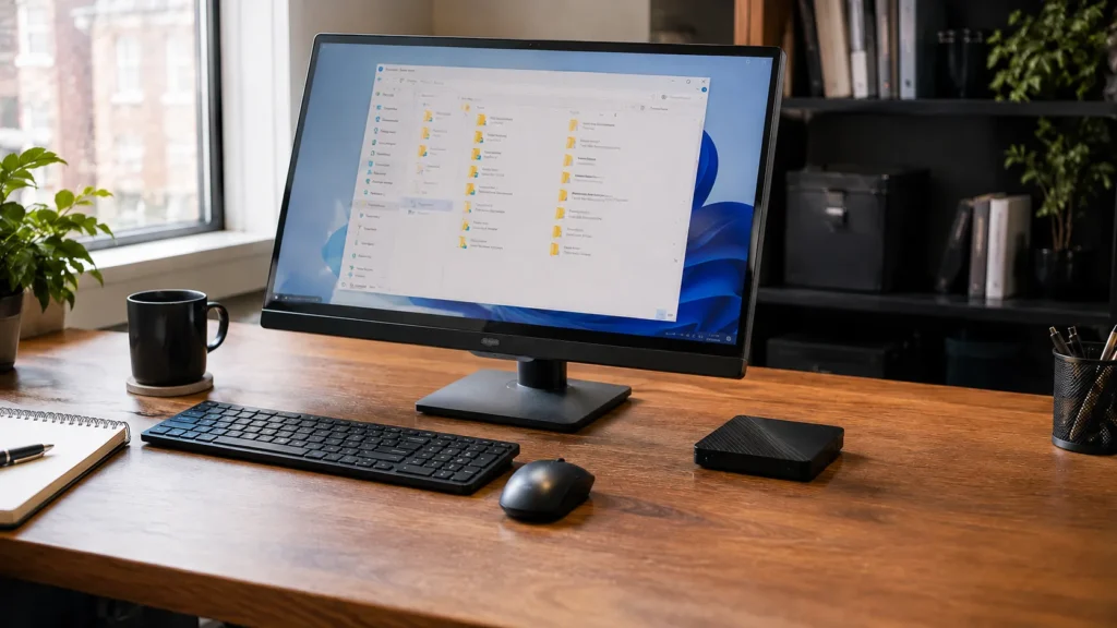 Computer & 
external backup drive.
